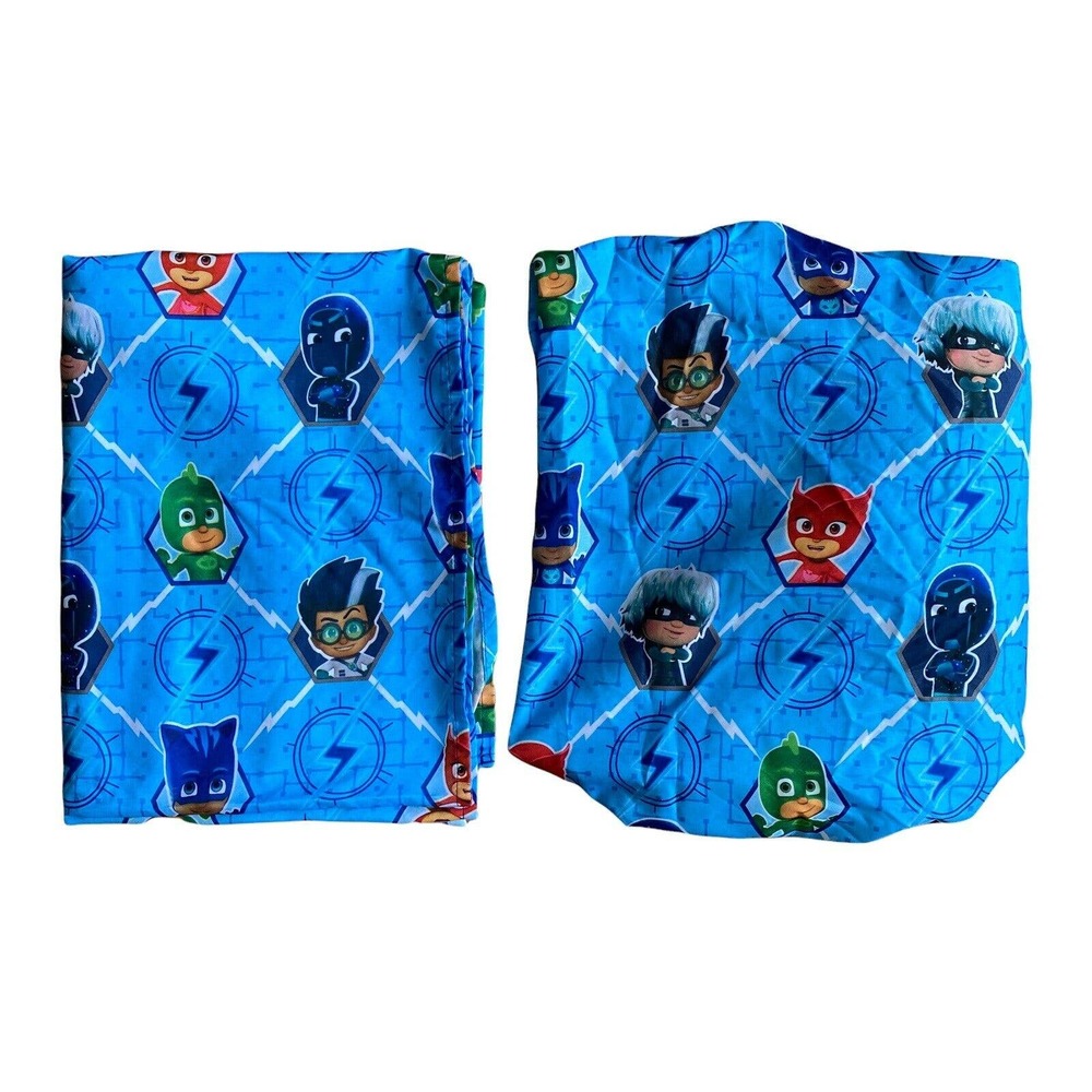 PJ MASKS Crib Toddler Bed Fitted & Top Polyester Sheet Lot